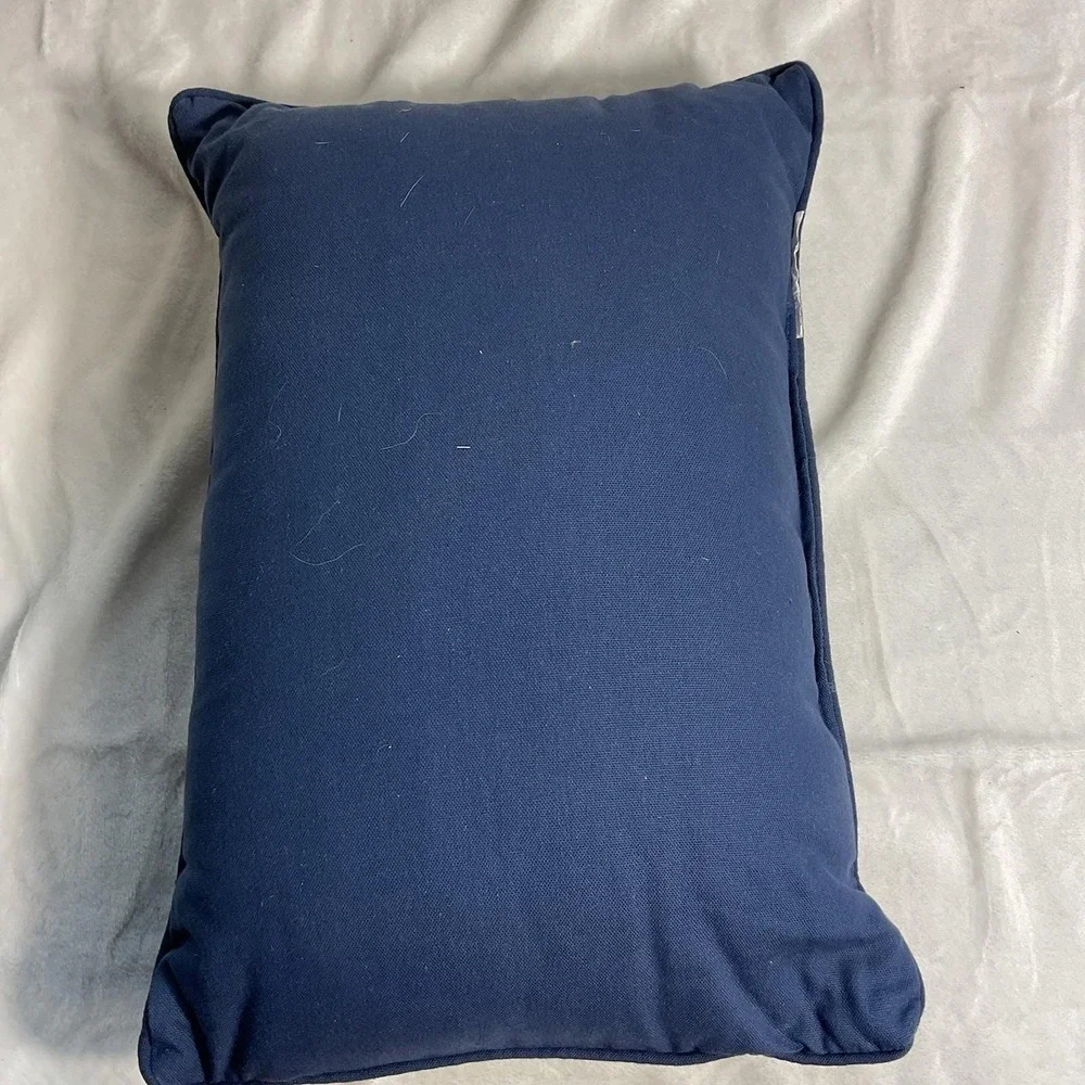 Woven Light House Ropes Sea Shore Blue Tapestry Pillow 17
